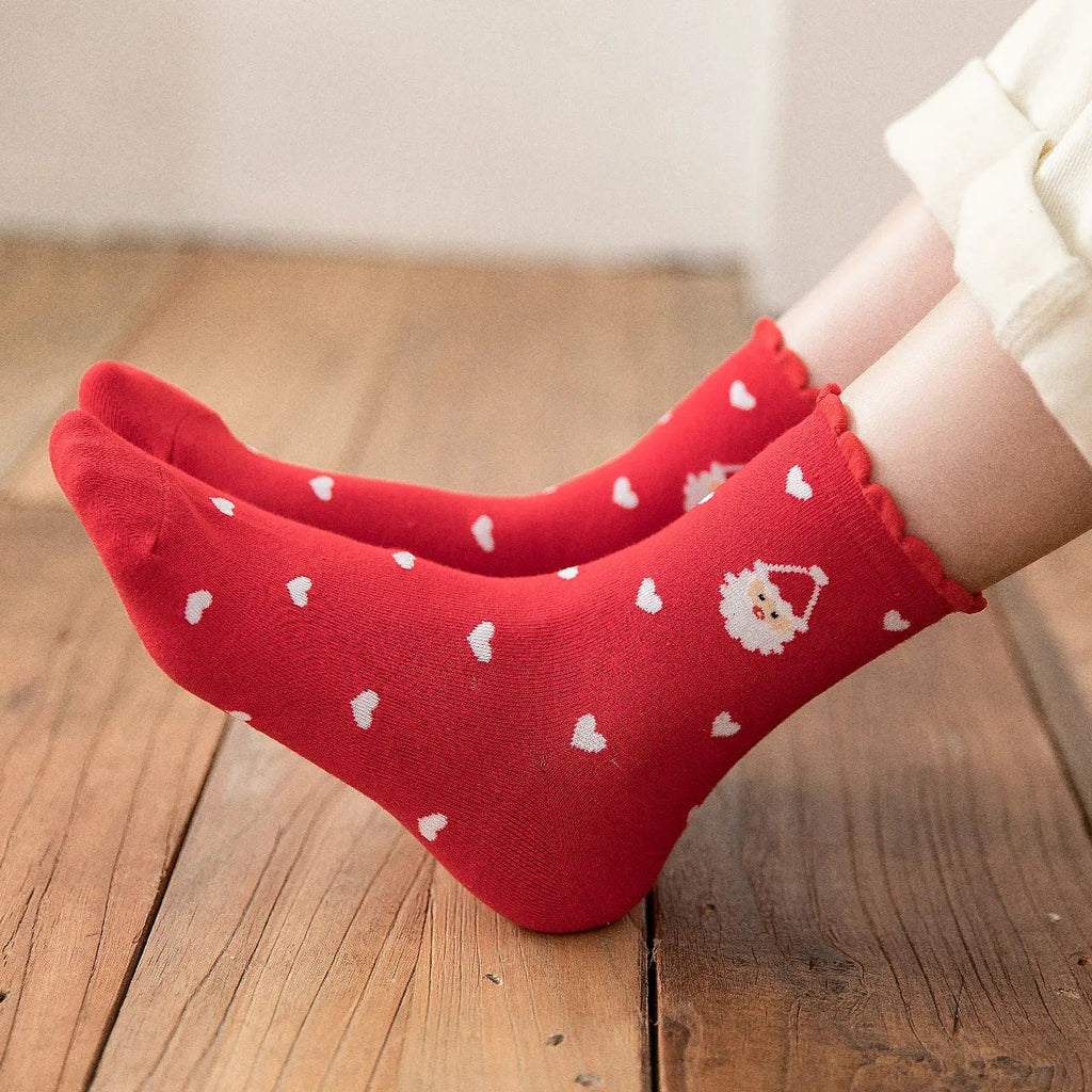 Chaussettes Coeur Noël & Volant