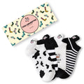 Pack of cotton socks with cow pattern tongue for women | Stylish and comfortable socks | Available in several colors.