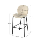 Iris - Set of 2 Central Island Chairs in Beige Bouclé Fabric
