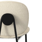 Iris - Set of 2 Central Island Chairs in Beige Bouclé Fabric