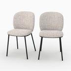 Adèle - Lot De 2 Chaises En Tissu Beige Chiné
