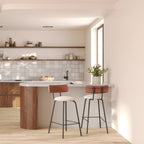 Alize - Conjunto de 2 Sillas Isla Central de Tela Beige