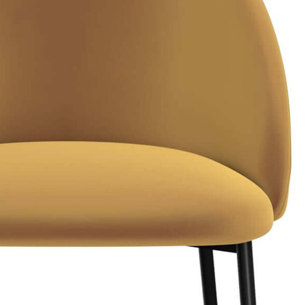 Karl - Set of 2 Central Island Chairs in Mustard Yellow Velvet