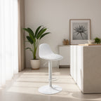 Tebar - Lot De 2 Chaises De Bar Réglables H61 - Simili & Métal - Blanc