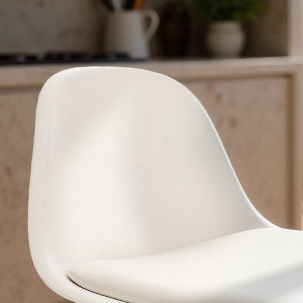 Tebar - Lot De 2 Chaises De Bar Réglables H61 - Simili & Métal - Blanc
