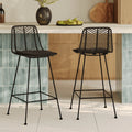 Tamara - Set of 2 Black Rattan Center Island Chairs