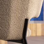 Soren - Lot De 2 Chaises - Tissu Bouclette & Métal - Beige chiné