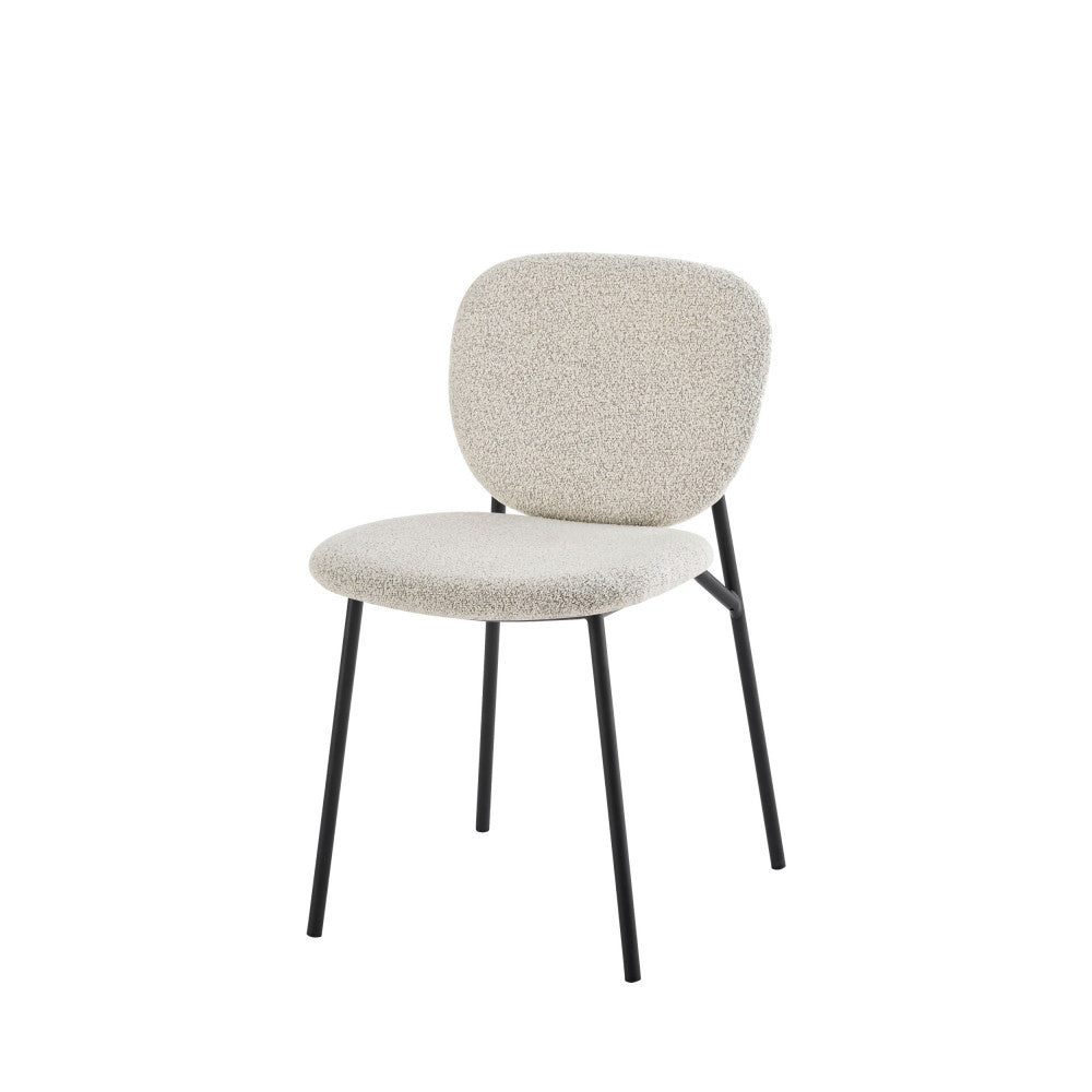 Dalby - Lote de 2 sillas - Tela y metal - Crudo jaspeado