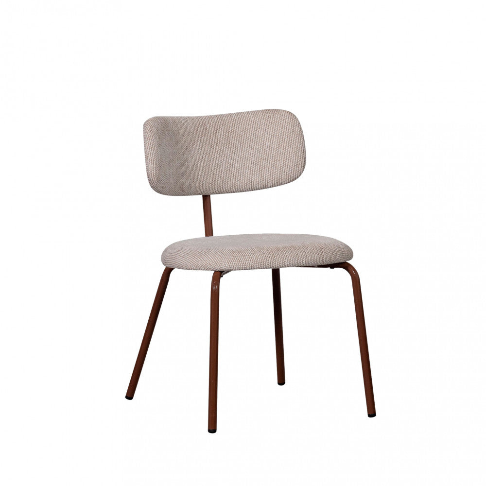 Travis - Lot De 2 Chaises - Tissu & Métal - Beige