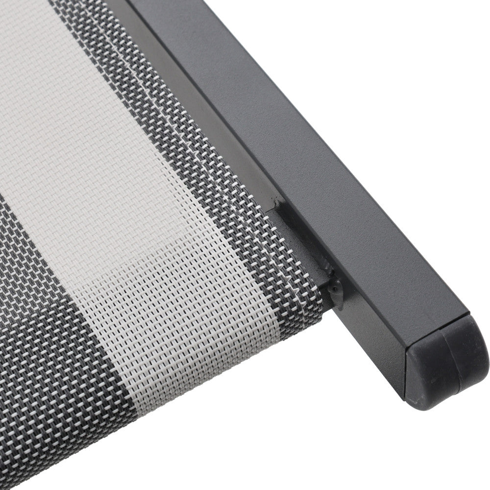 Brisa - Lote de 2 tumbonas a rayas - Aluminio - Gris oscuro