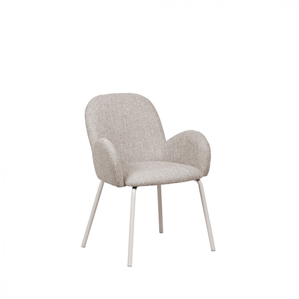 Théodore - Lot De 2 Fauteuils De Table - Tissu & Métal - Gris chiné