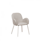 Théodore - Lot De 2 Fauteuils De Table - Tissu & Métal - Gris chiné