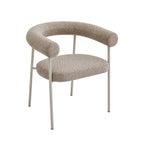 Olympe - Lote de 2 sillones de mesa - Tela, patas beige - Marrón jaspeado