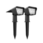 Set of 2 solar spotlights 2 in 1 projector to stick or fix rectangular powerful lighting dimmable white LED CURTIS H31.5cm - REDDECO.com