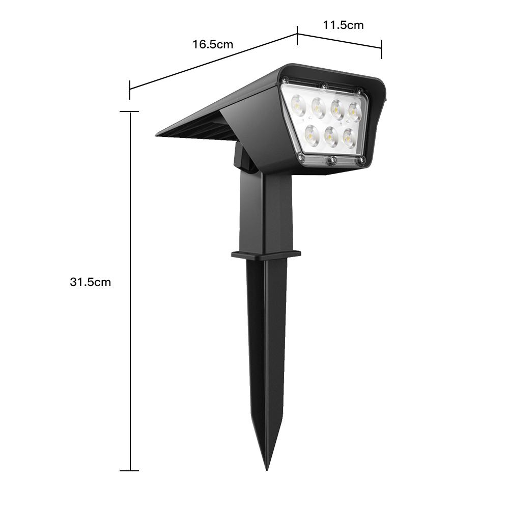 Set of 2 solar spotlights 2 in 1 projector to stick or fix rectangular powerful lighting dimmable white LED CURTIS H31.5cm - REDDECO.com