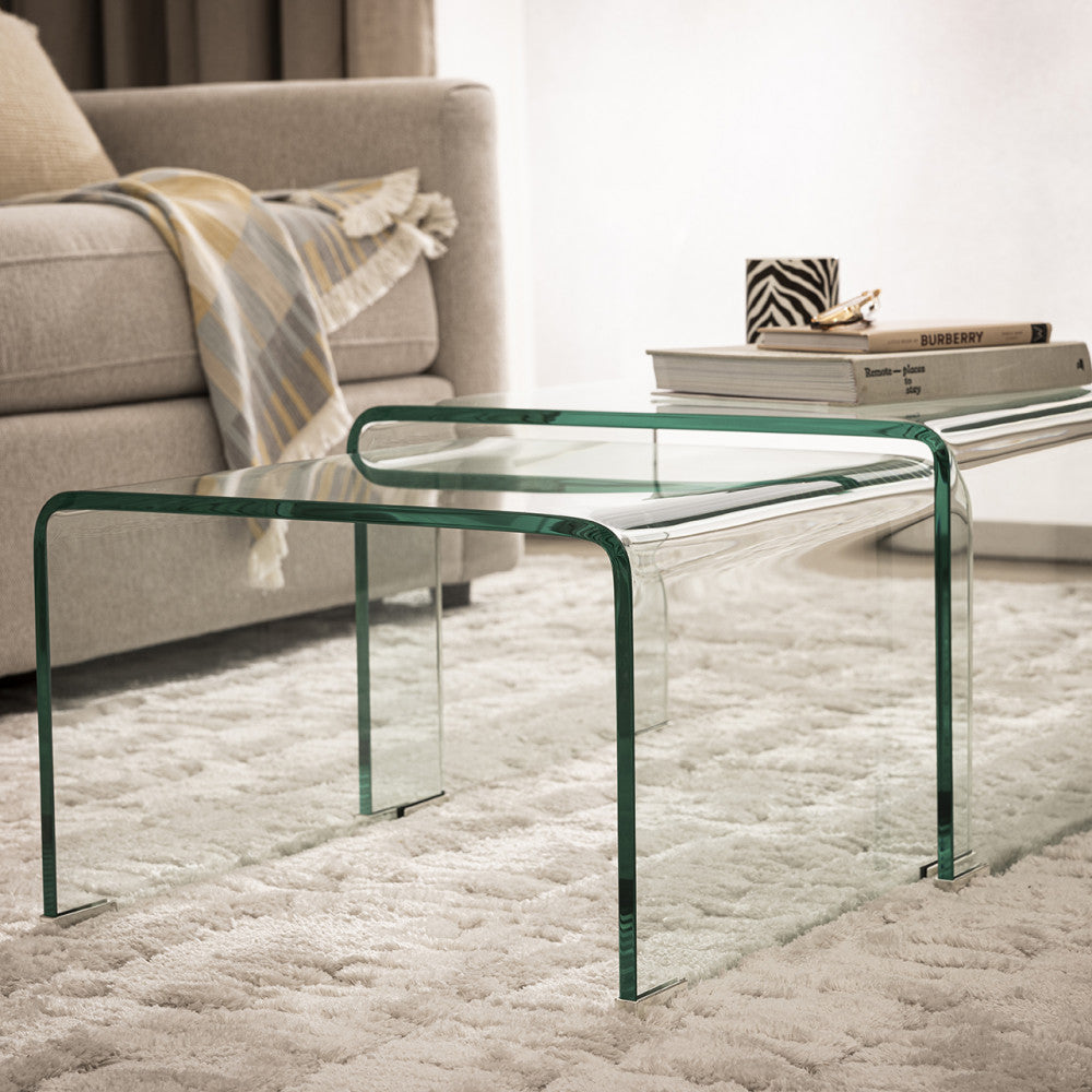 Nido - Lot De 2 Tables Basses Gigognes - Verre - Transparent