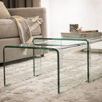 Nido - Lot De 2 Tables Basses Gigognes - Verre - Transparent