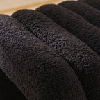 Mui - Lot De 2 Tabourets Rembourrés - Tissu Bouclette - Noir