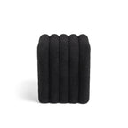 Mui - Lot De 2 Tabourets Rembourrés - Tissu Bouclette - Noir