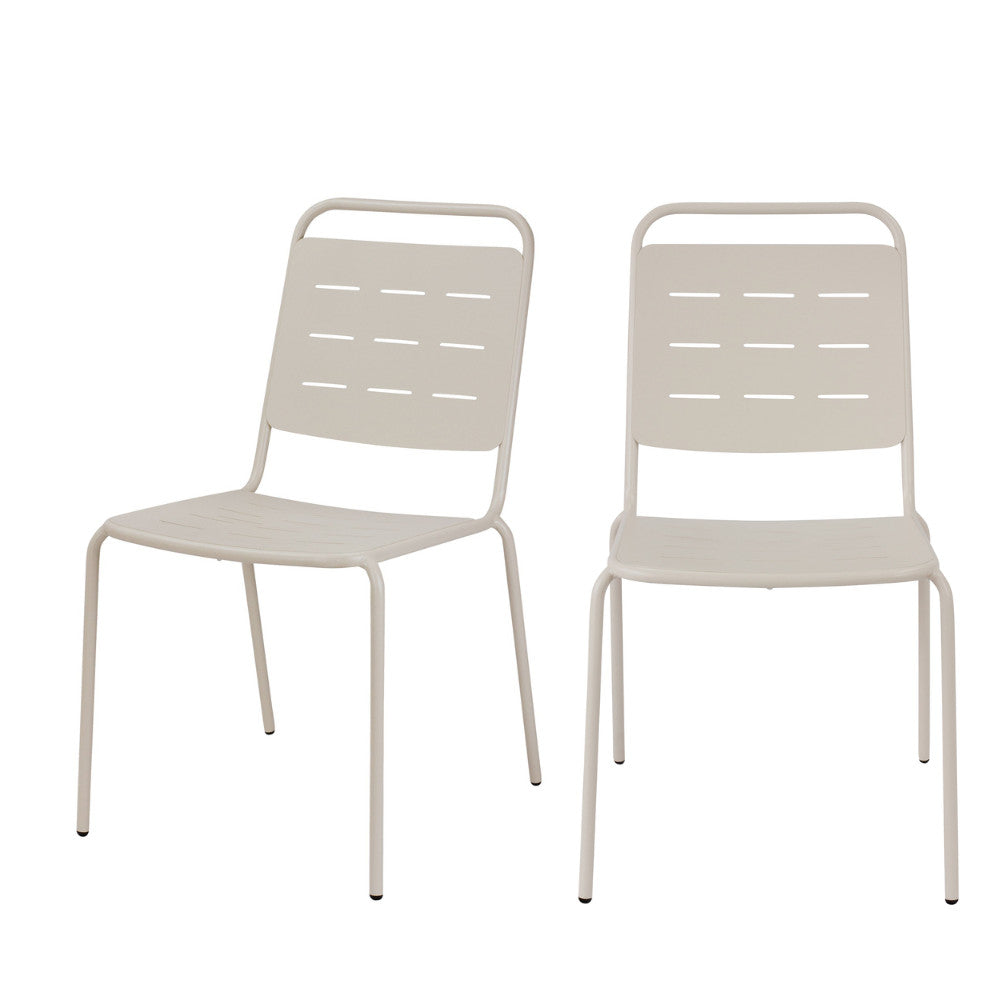 Aria - Lote de 4 sillas de jardín - Metal - Beige