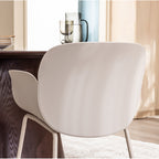 Acapulco - Lote de 4 sillones de mesa para interior y exterior - Plástico y metal - Beige