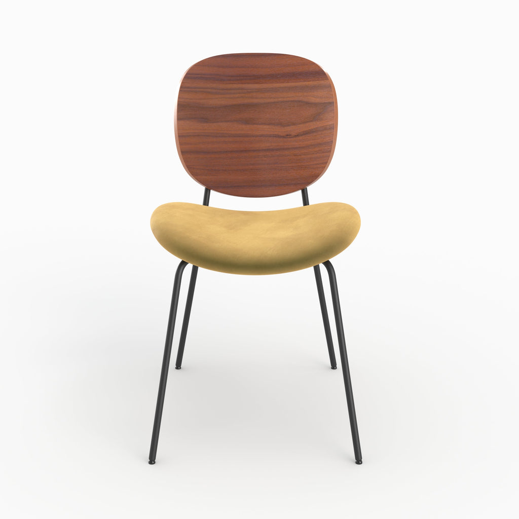 Simone - Lot De 2 Chaises En Velours Jaune Moutarde