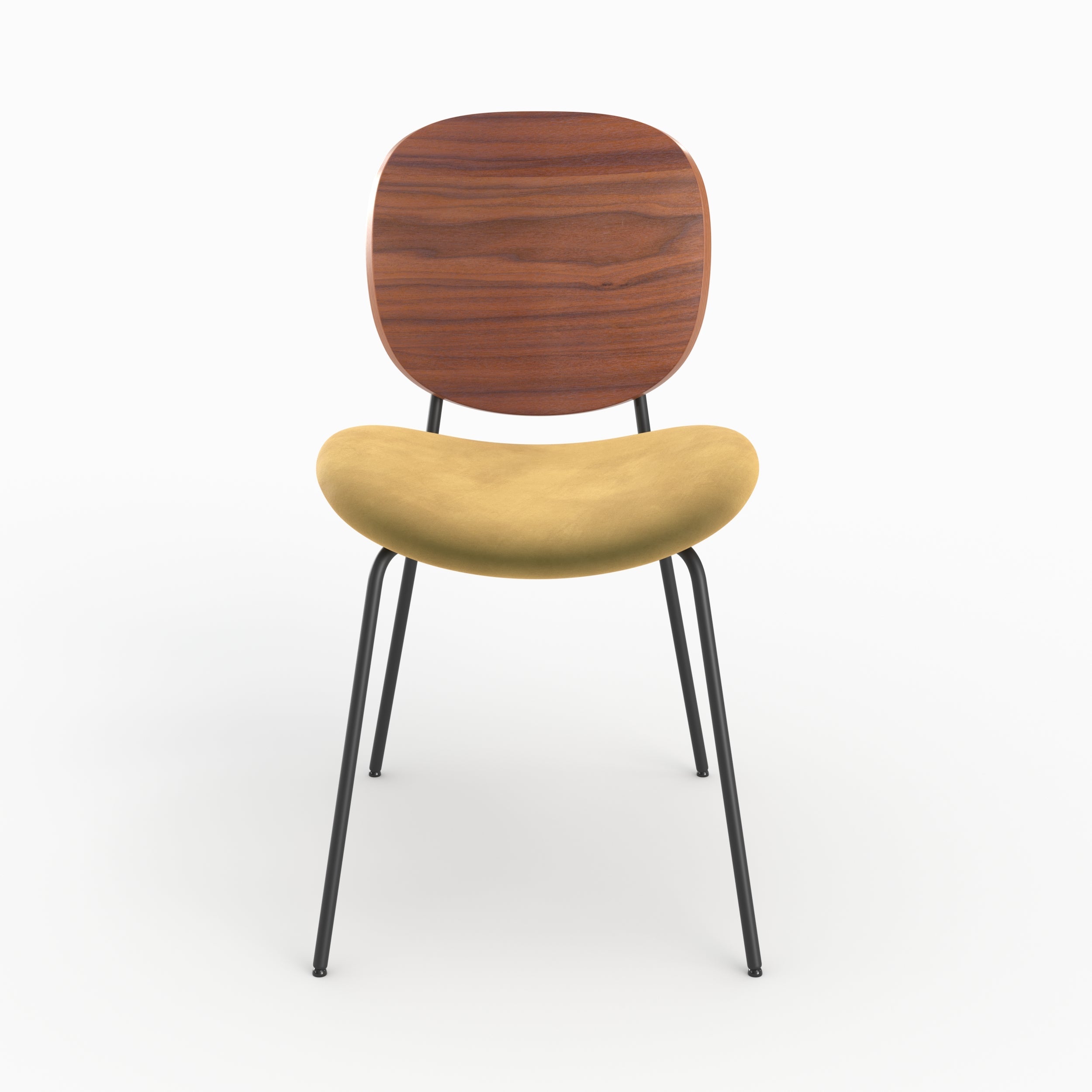 Simone - Lot De 2 Chaises En Velours Jaune Moutarde