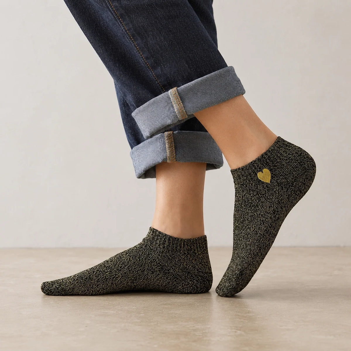 Chaussettes Lurex & Coeur Pailletées