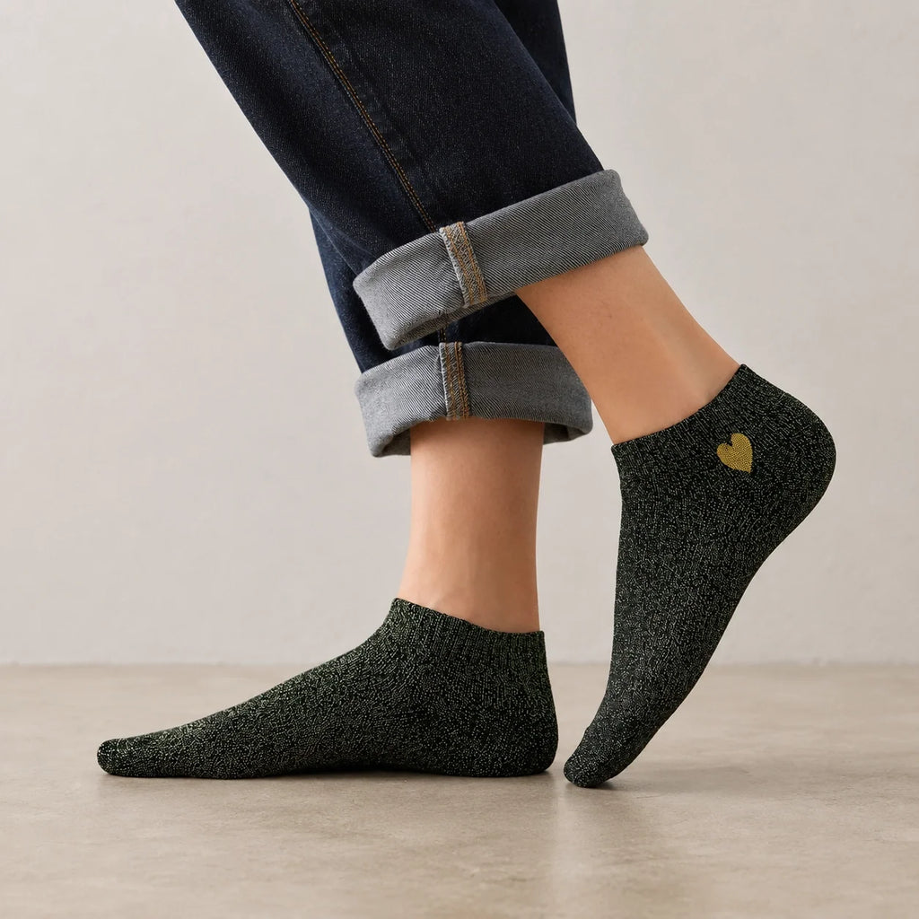 Chaussettes Lurex & Coeur Pailletées