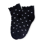 Lot de 5 chaussettes mi-hautes cœur. Taille 35-41. Bord dentelle, coton doux et imprimé romantique. Élégantes, confortables et idéales au quotidien.