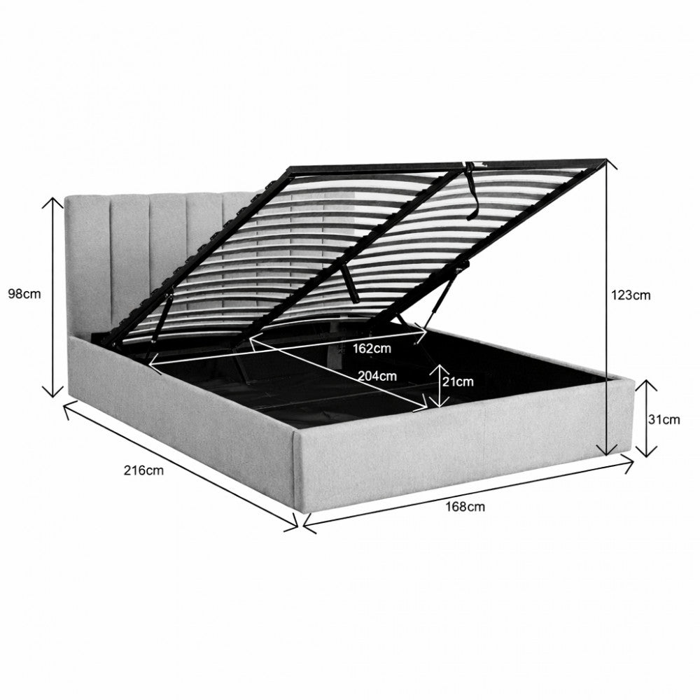 Lou - Letto contenitore - Tessuto - Ecrù
