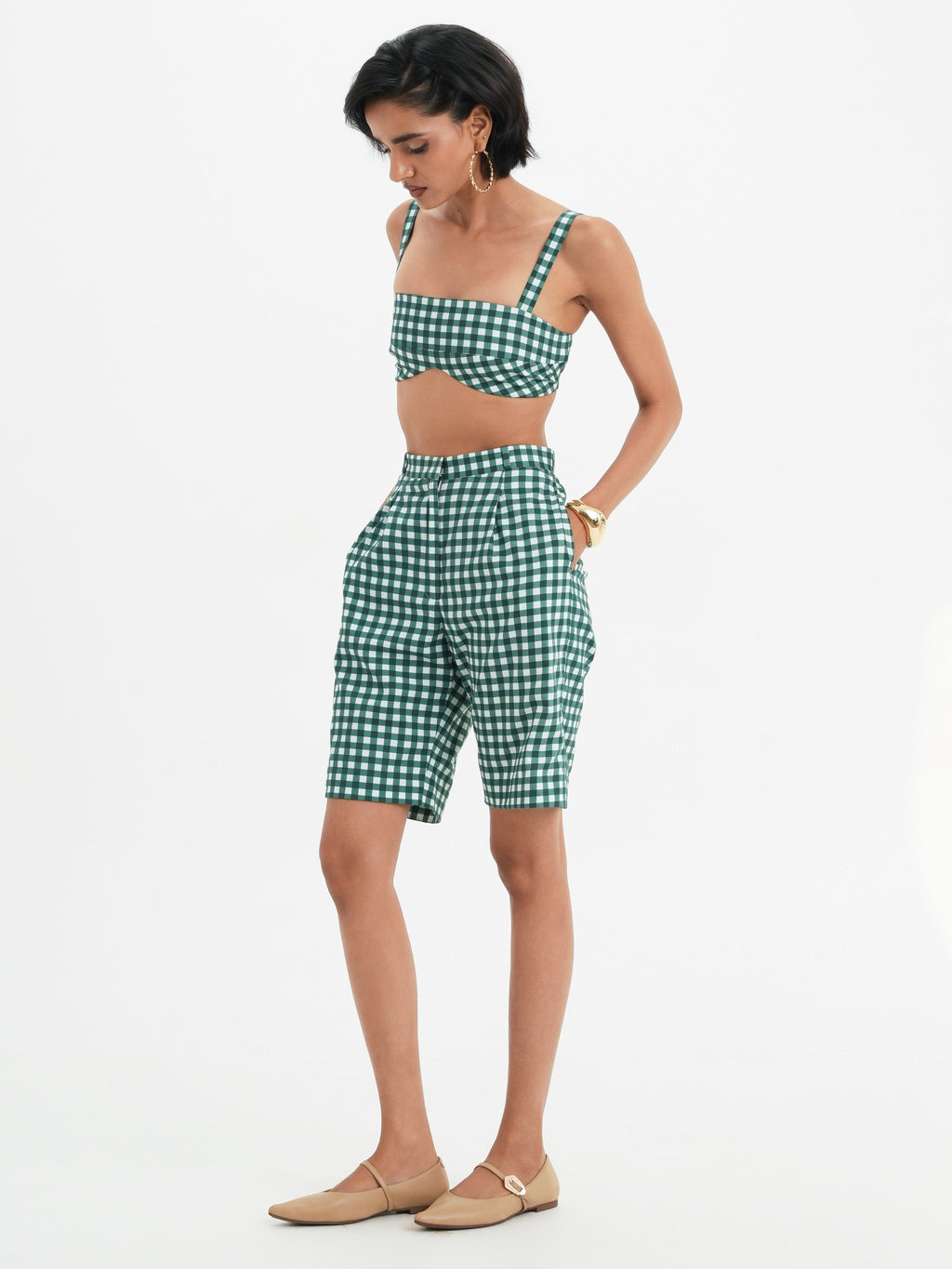 Lou Shorts - Pine Vichy