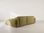Louise - 4-Seater Corner Sofa - Textured Velvet - Khaki Green