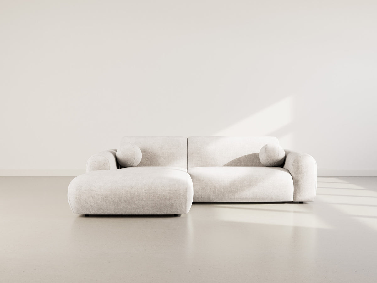 Louise - 4-Seater Corner Sofa - Textured Velvet - Beige