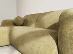 Louise - 4-Seater Corner Sofa - Textured Velvet - Khaki Green