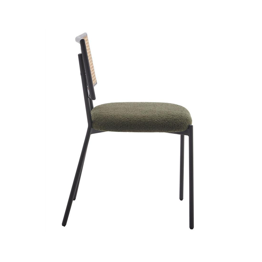 Luciano - Set of 2 Chairs - Bouclé Fabric - Khaki Green
