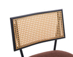 Luciano - Set of 2 Cane Chairs - Bouclé Fabric - Brown
