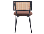 Luciano - Set of 2 Cane Chairs - Bouclé Fabric - Brown