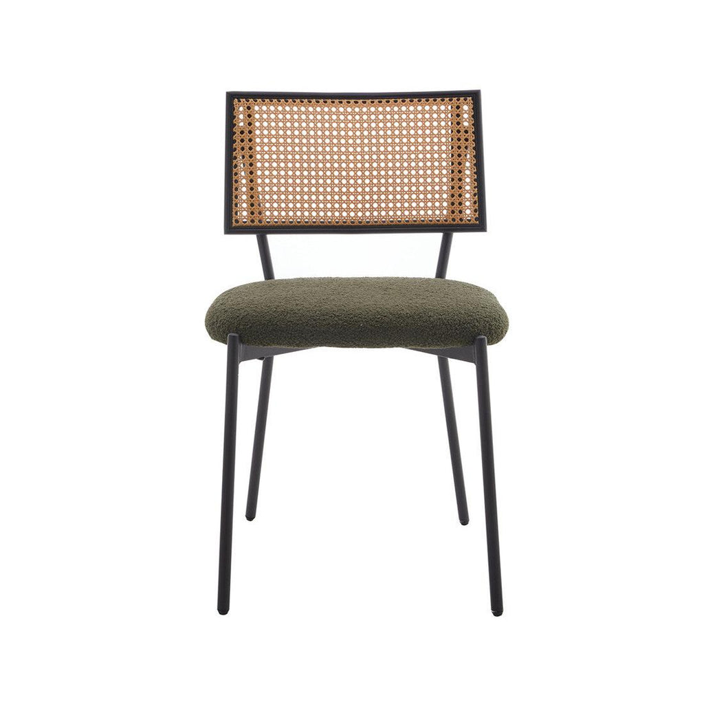 Luciano - Set of 2 Chairs - Bouclé Fabric - Khaki Green