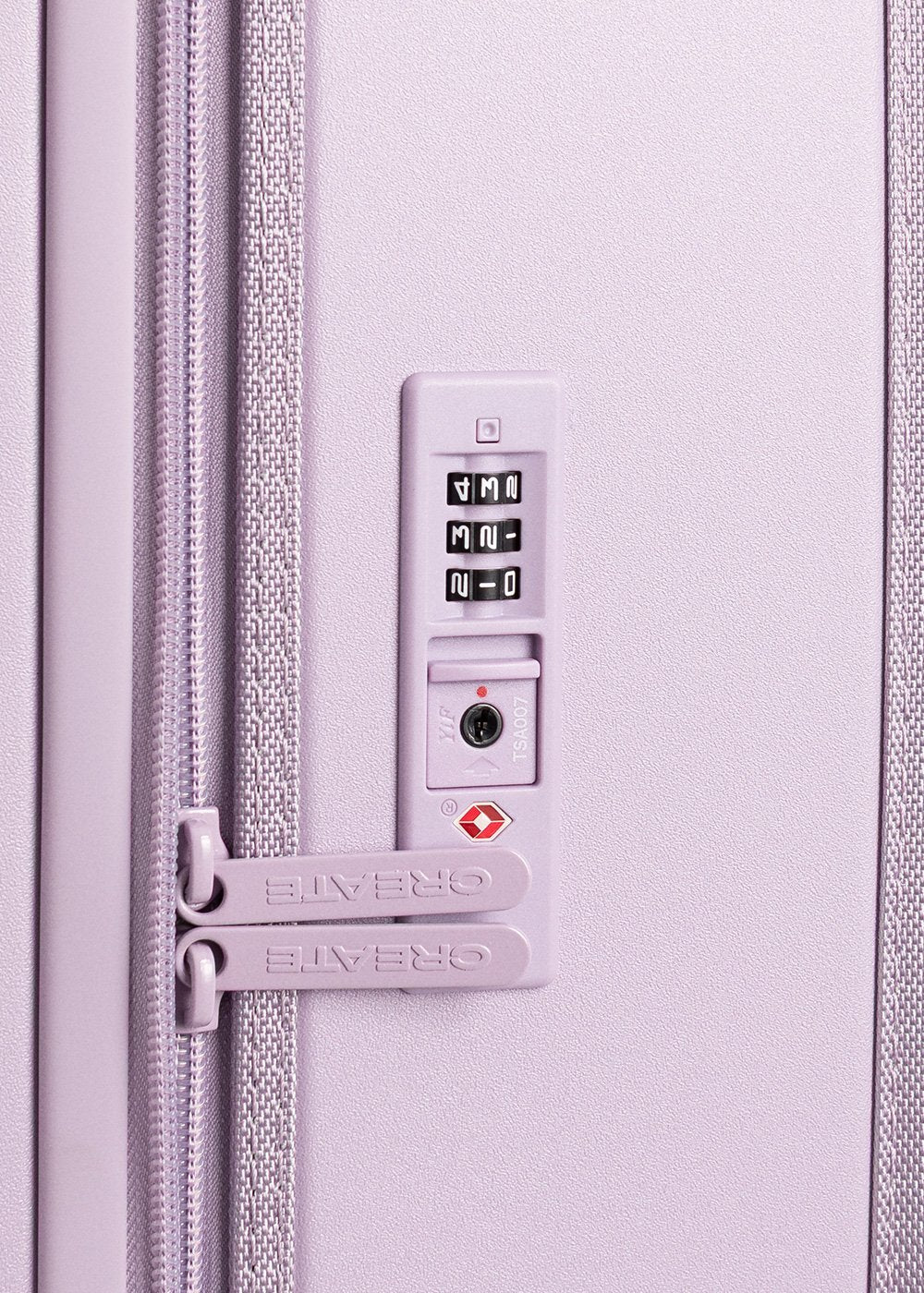 Luggage Studio Foldable - Maleta de Cabina Rígida Plegable de Policarbonato con Cerradura TSA y Ruedas Multidireccionales - Lavanda