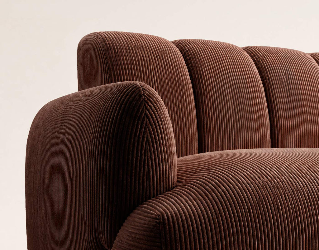 Luigi - 3-Seater Straight Sofa - Corduroy - Terracotta
