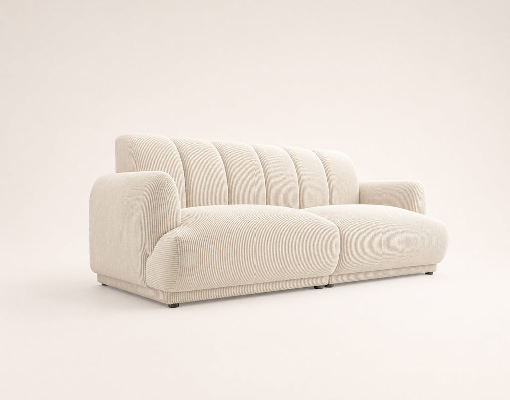 Luigi - 3-Seater Straight Sofa - Corduroy - Beige
