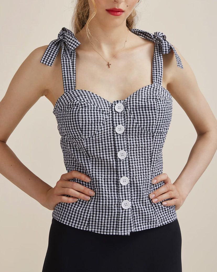 Rouje - Angelo Top - Black Vichy