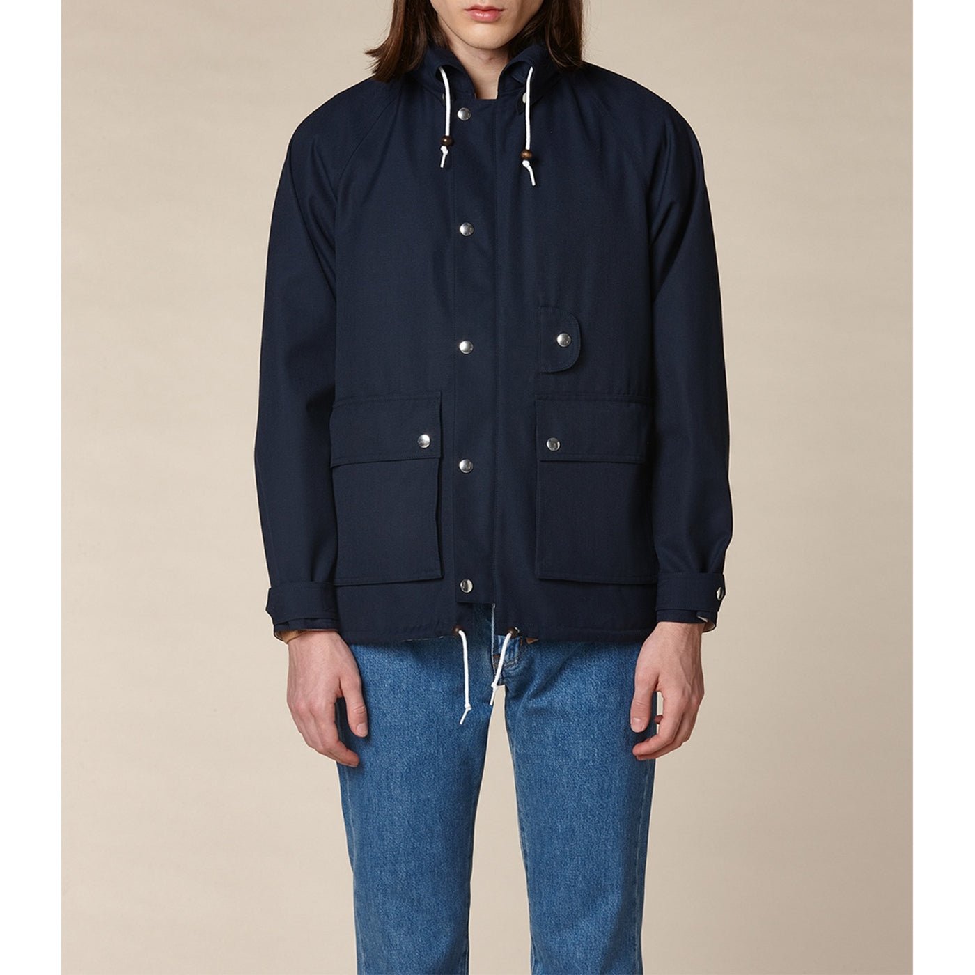 Fursac - Manteau En Coton Déperlant - Marine