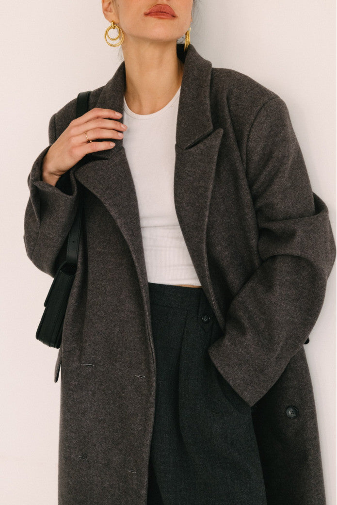 Manteau Mandarine Cappotto Gris