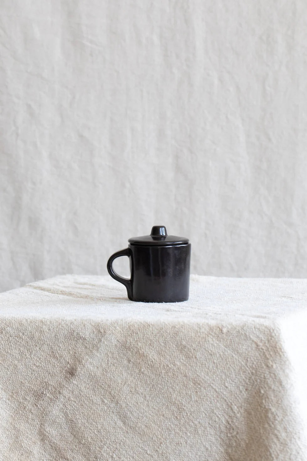 La Mère - Lot De 2 Tasses À Espresso + Couvercles - Grès - Ébène