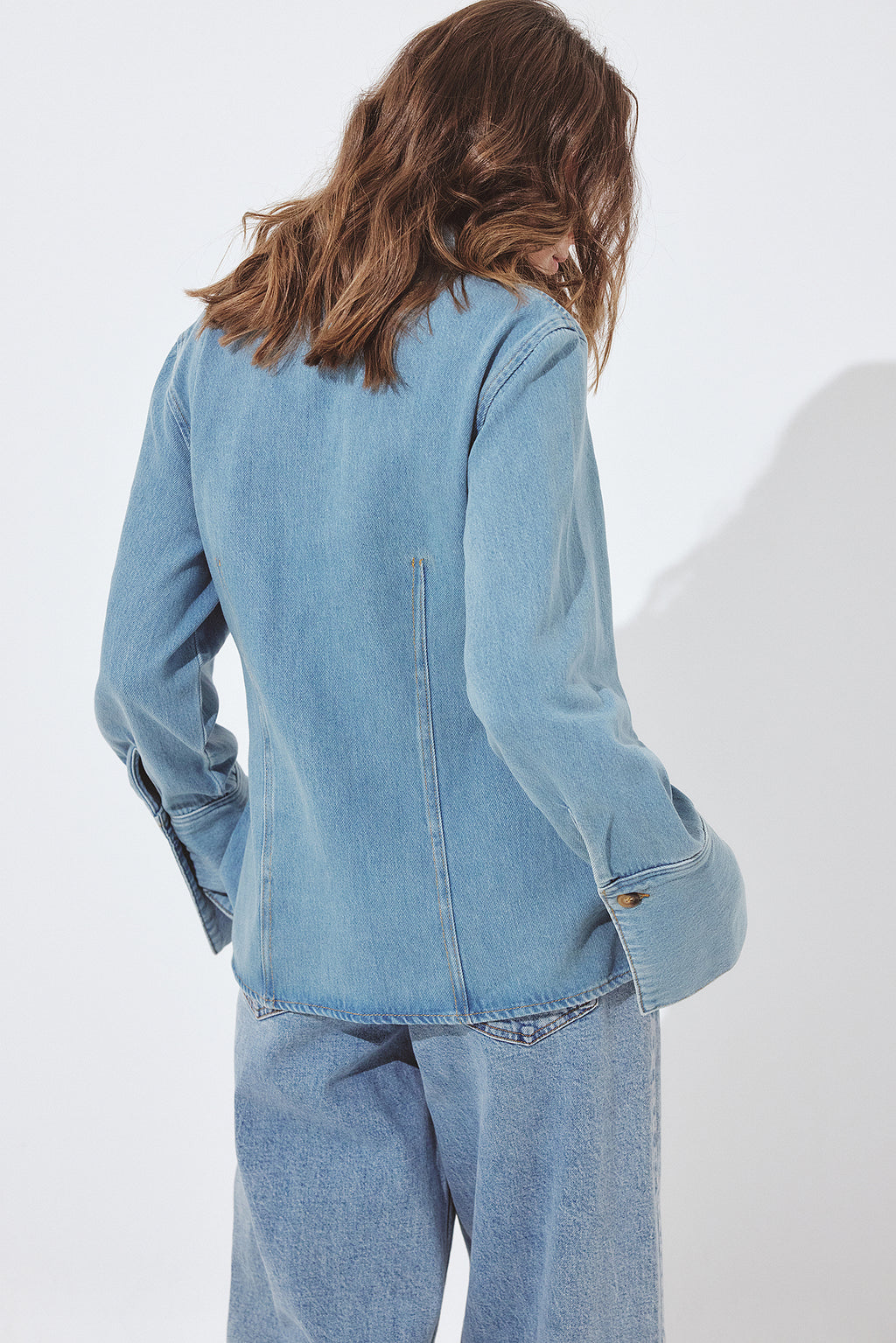 Chemise Marked Waist Denim - Bleu Clair