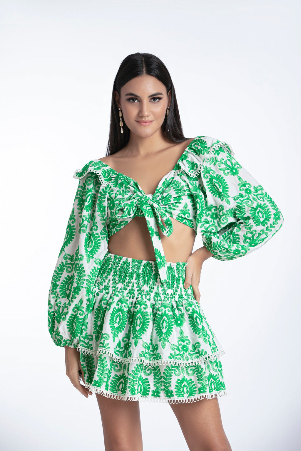 Top Aleksandra - Broderies Vert