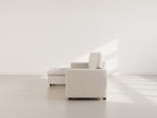 Meiya - Canapé D'Angle Convertible Avec Coffre - Tissu - Beige