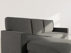Meiya - Sofá Rinconero Convertible Con Arcón - Tela - Gris Oscuro